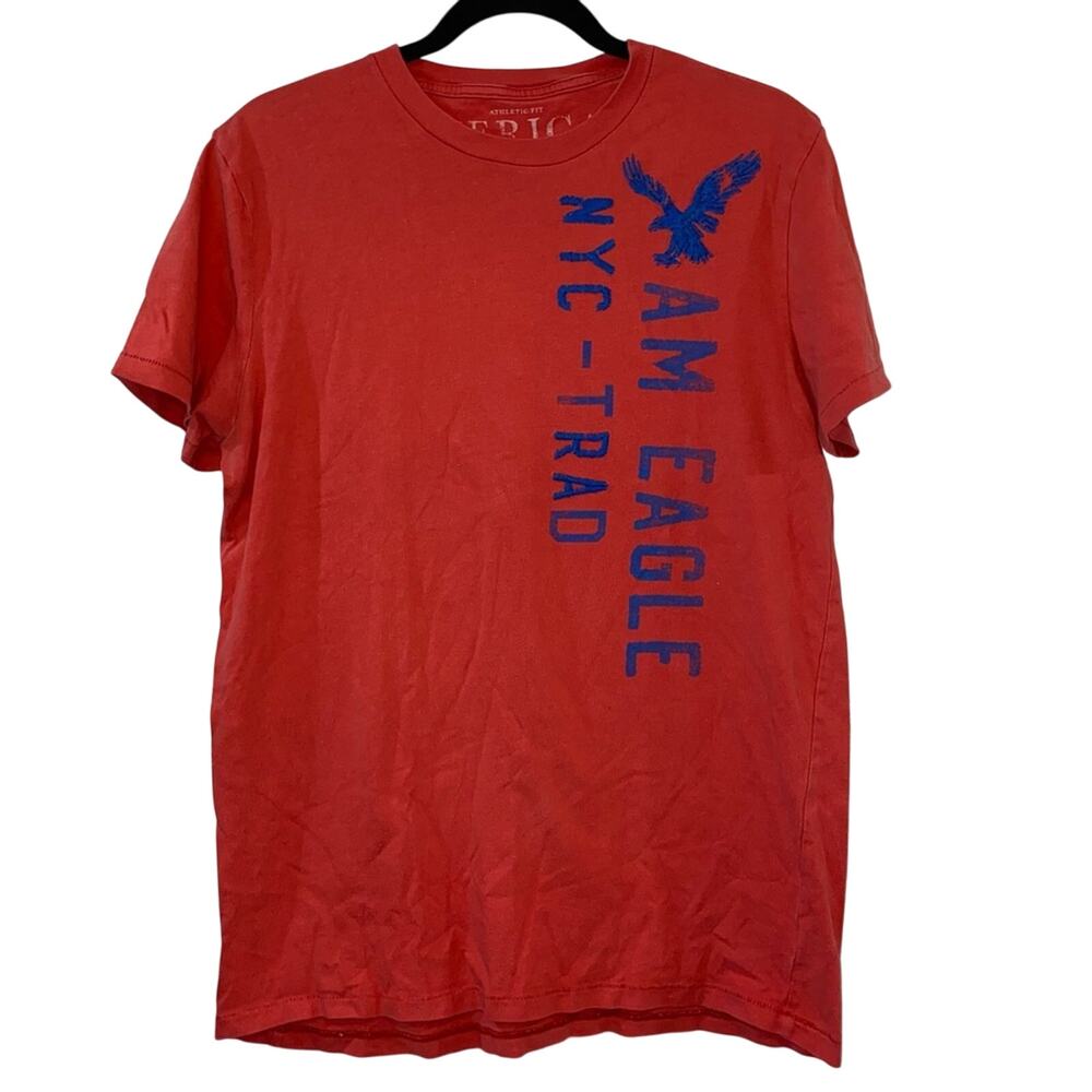 AEO Reddish Orange Graphic Short Sleeve Tee Shirt